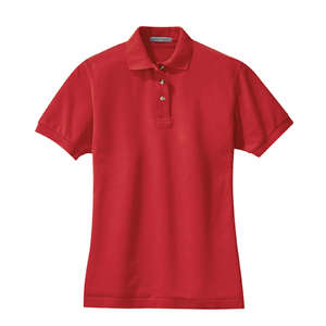 Port Authority Ladies Pique Knit Sport Shirt - Dark/All Red, Sunset
