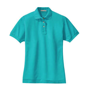 Port Authority Ladies Pique Knit Sport Shirt - Dark/All Turquoise