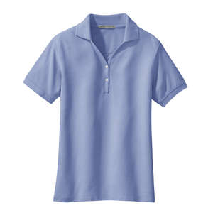 Port Authority Ladies 100% Pima Cotton Sport Shirt - Dark/All Blueberry