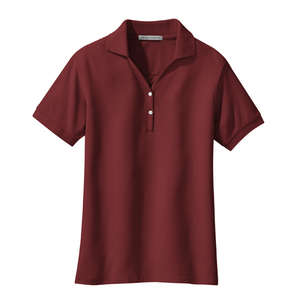 Port Authority Ladies 100% Pima Cotton Sport Shirt - Dark/All Burgundy