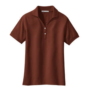 Port Authority Ladies 100% Pima Cotton Sport Shirt - Dark/All Cinnamon