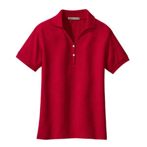 Port Authority Ladies 100% Pima Cotton Sport Shirt - Dark/All Red