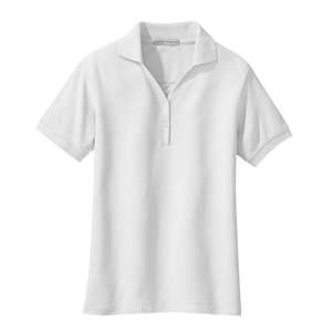 Port Authority Ladies 100% Pima Cotton Sport Shirt - Dark/All White