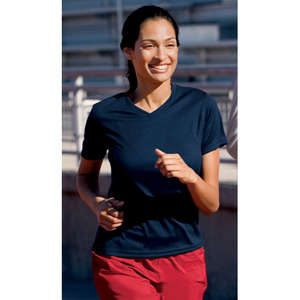Sport-Tek Dri-Mesh Ladies V-Neck T-Shirt - Dark/All