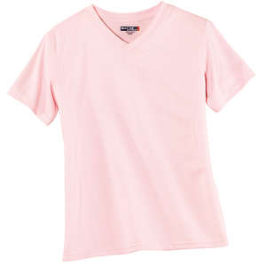Sport-Tek Dri-Mesh Ladies V-Neck T-Shirt - Dark/All Pink
