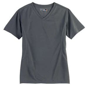 Sport-Tek Dri-Mesh Ladies V-Neck T-Shirt - Dark/All Steel