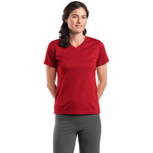 Sport-Tek Dri-Mesh Ladies V-Neck T-Shirt - Dark/All