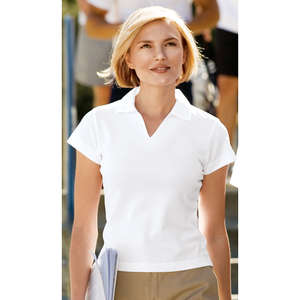 Sport-Tek Ladies Dri-Mesh V-Neck Sport Shirt - Dark/All 