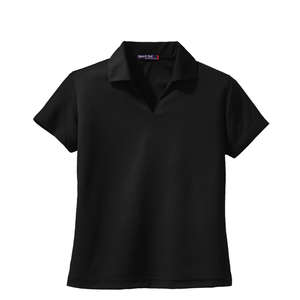 Sport-Tek Ladies Dri-Mesh V-Neck Sport Shirt - Dark/All Black