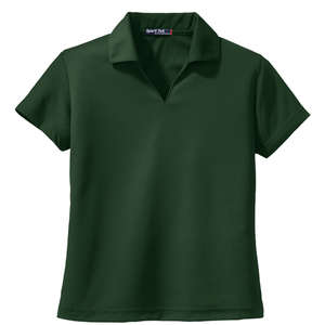 Sport-Tek Ladies Dri-Mesh V-Neck Sport Shirt - Dark/All Green, Forest
