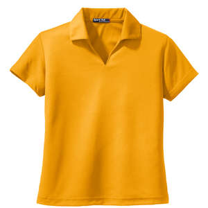 Sport-Tek Ladies Dri-Mesh V-Neck Sport Shirt - Dark/All Gold