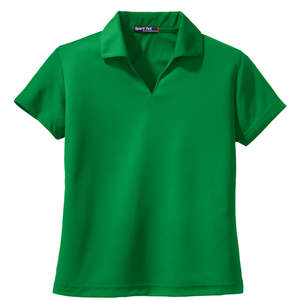 Sport-Tek Ladies Dri-Mesh V-Neck Sport Shirt - Dark/All Green, Kelly