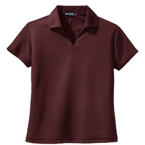 Sport-Tek Ladies Dri-Mesh V-Neck Sport Shirt - Dark/All Maroon