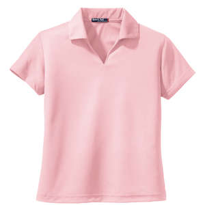 Sport-Tek Ladies Dri-Mesh V-Neck Sport Shirt - Dark/All Pink