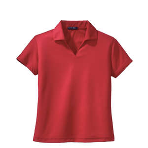 Sport-Tek Ladies Dri-Mesh V-Neck Sport Shirt - Dark/All Red