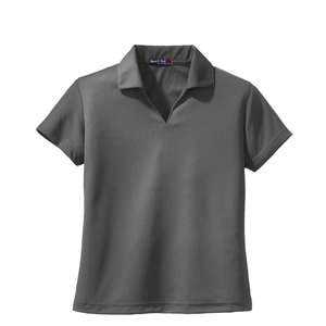 Sport-Tek Ladies Dri-Mesh V-Neck Sport Shirt - Dark/All Steel