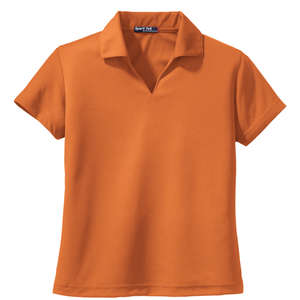 Sport-Tek Ladies Dri-Mesh V-Neck Sport Shirt - Dark/All Orange, Texas