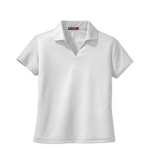 Sport-Tek Ladies Dri-Mesh V-Neck Sport Shirt - Dark/All White