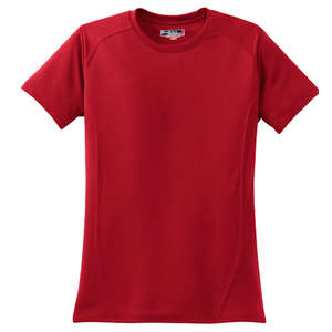 Sport-Tek Ladies Dry Zone Raglan Accent T-Shirt - Dark/All Red, True