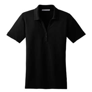 Port Authority Ladies Performance Waffle Mesh Sport Shirt - Dark/All Black