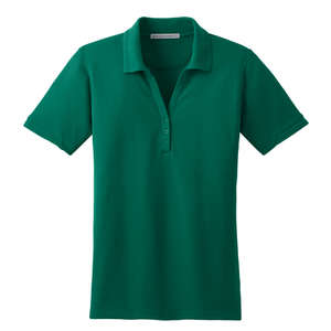 Port Authority Ladies Performance Waffle Mesh Sport Shirt - Dark/All Green, Bottle