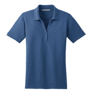 Port Authority Ladies Performance Waffle Mesh Sport Shirt - Dark/All Blue, Moonlight