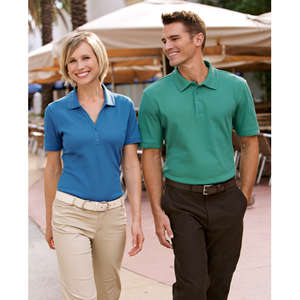 Custom Promotional Port Authority Ladies Performance Waffle Mesh Sport Shirt - Dark/All