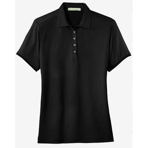 Port Authority Ladies Bamboo Charcoal Birdseye Jacquard Sport Shirt - Dark/All Black