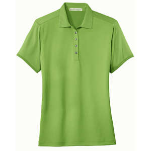 Port Authority Ladies Bamboo Charcoal Birdseye Jacquard Sport Shirt - Dark/All Green, Oasis