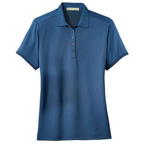 Port Authority Ladies Bamboo Charcoal Birdseye Jacquard Sport Shirt - Dark/All Blue, Moonlight