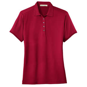 Port Authority Ladies Bamboo Charcoal Birdseye Jacquard Sport Shirt - Dark/All Red, Rich