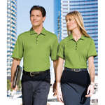 Logo Golf & Polo Shirts - Port Authority Ladies Bamboo Charcoal Birdseye Jacquard Sport Shirt - Dark/All