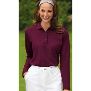 Port Authority Ladies Long Sleeve Silk Touch Sport Shirt - Dark/All