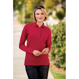 Port Authority Ladies Long Sleeve Silk Touch Sport Shirt - Dark/All