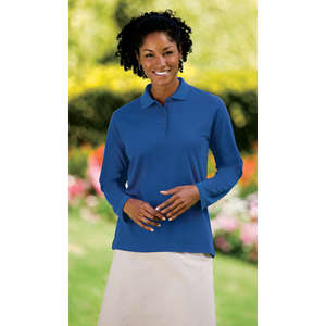 Port Authority Ladies Long Sleeve Silk Touch Sport Shirt - Dark/All