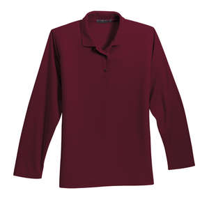Port Authority Ladies Long Sleeve Silk Touch Sport Shirt - Dark/All Burgundy