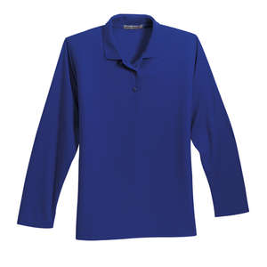 Port Authority Ladies Long Sleeve Silk Touch Sport Shirt - Dark/All Blue, Royal