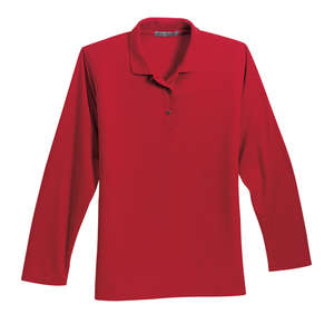 Port Authority Ladies Long Sleeve Silk Touch Sport Shirt - Dark/All Red