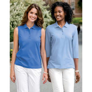 Port Authority Ladies Silk Touch Sleeveless Sport Shirt - Dark/All