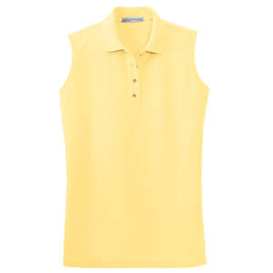 Port Authority Ladies Silk Touch Sleeveless Sport Shirt - Dark/All Banana