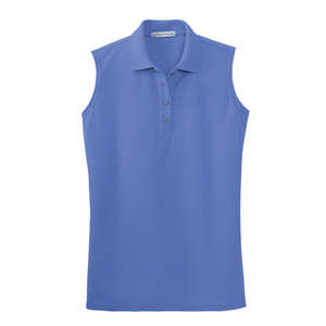 Port Authority Ladies Silk Touch Sleeveless Sport Shirt - Dark/All Blue, Ultramarine