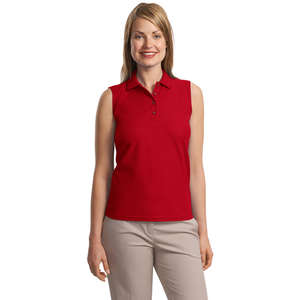 Port Authority Ladies Silk Touch Sleeveless Sport Shirt - Dark/All
