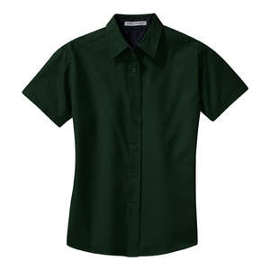 Port Authority Ladies Short Sleeve Easy Care Shirt - Dark/All Green, Dark/Blue, Navy