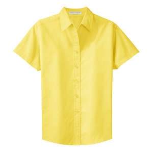Port Authority Ladies Short Sleeve Easy Care Shirt - Dark/All Yellow
