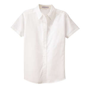 Port Authority Ladies Short Sleeve Easy Care Shirt - Dark/All White/Stone