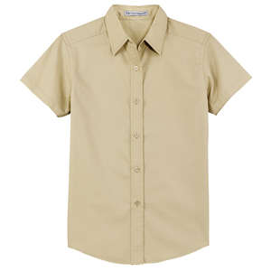 Port Authority Ladies Short Sleeve Easy Care Shirt - Dark/All Stone