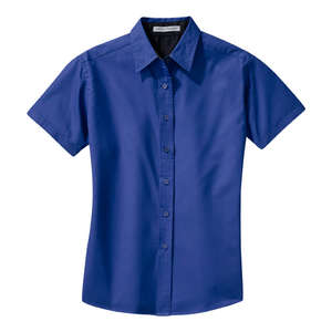 Port Authority Ladies Short Sleeve Easy Care Shirt - Dark/All Blue, Royal/Blue, Navy