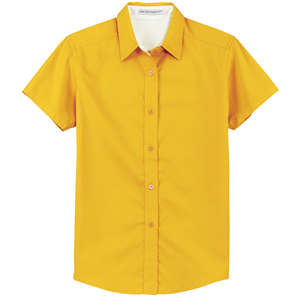 Port Authority Ladies Short Sleeve Easy Care Shirt - Dark/All Gold