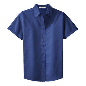 Port Authority Ladies Short Sleeve Easy Care Shirt - Dark/All Blue, Mediterranean