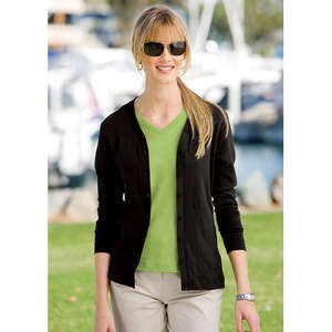 Port Authority Ladies Modern Stretch Cotton Cardigan - Dark/All 